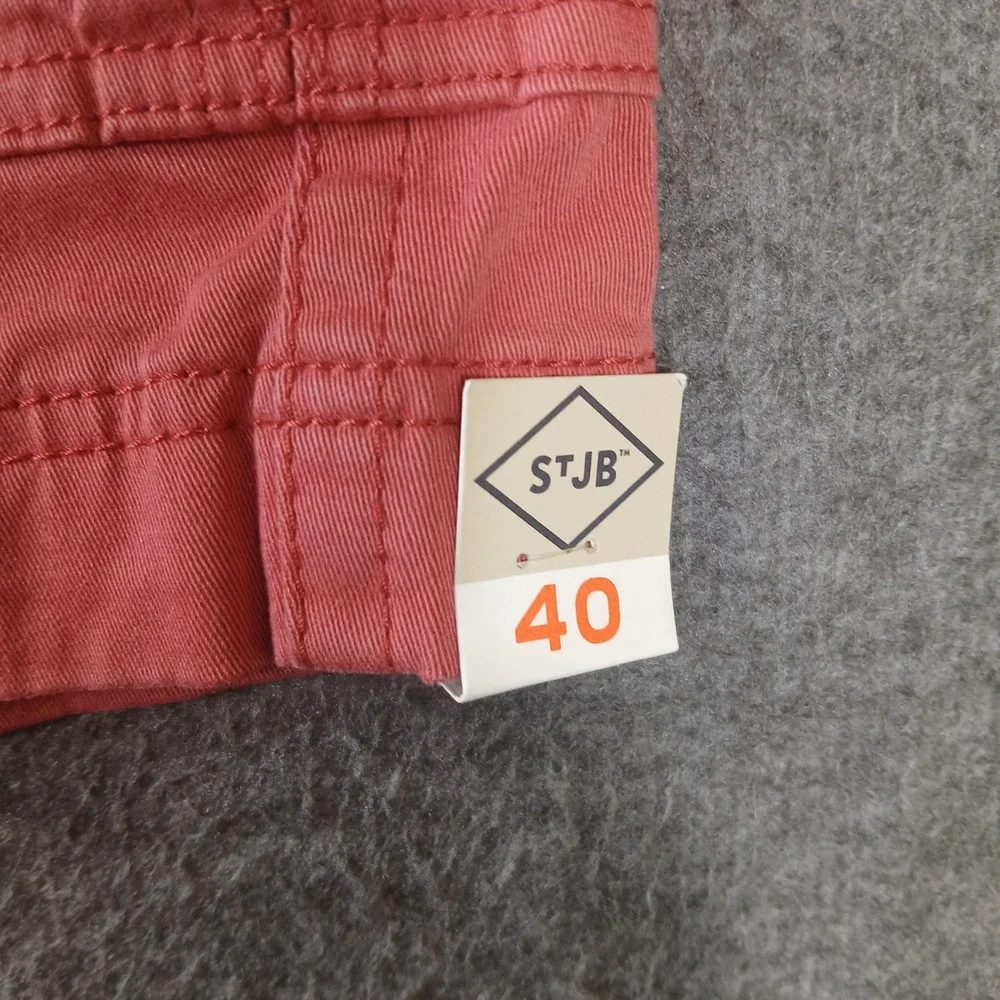 St John's Bay Cargo Shorts Mens 40 Pink Garnet‎ Rose Power Stretch New 516-6031